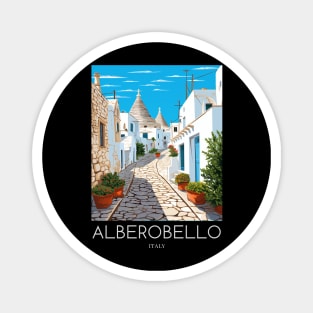 A Pop Art Travel Print of Alberobello - Italy Magnet